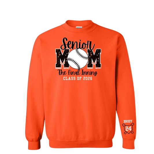 Senior Mom The Final Inning Crewneck