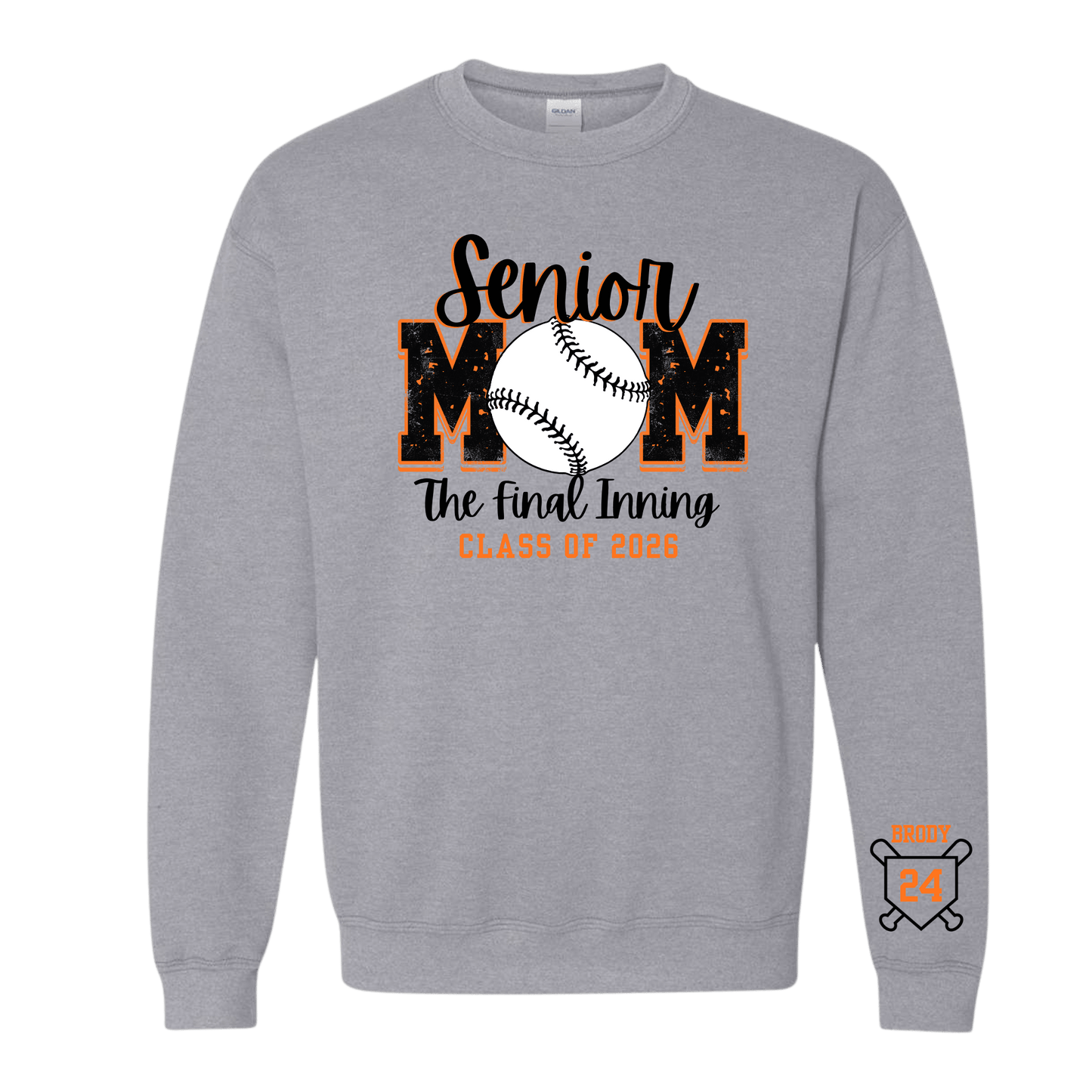 Senior Mom The Final Inning Crewneck